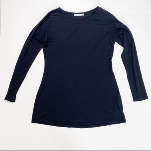 A. ST. CLAIR Crew Neck Long Sleeve Black Small Top